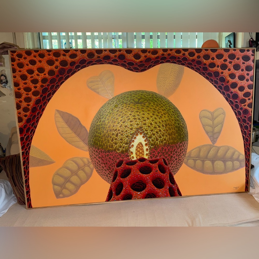 Eugenio Abstract Orange and Red Wall Art